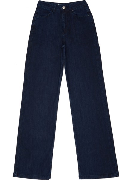 Indigo Düz Kesim Jean Pantolon