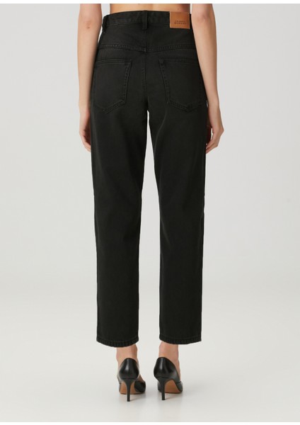 Janet Siyah Crop Jean Pantolon