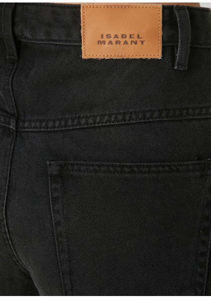 Janet Siyah Crop Jean Pantolon