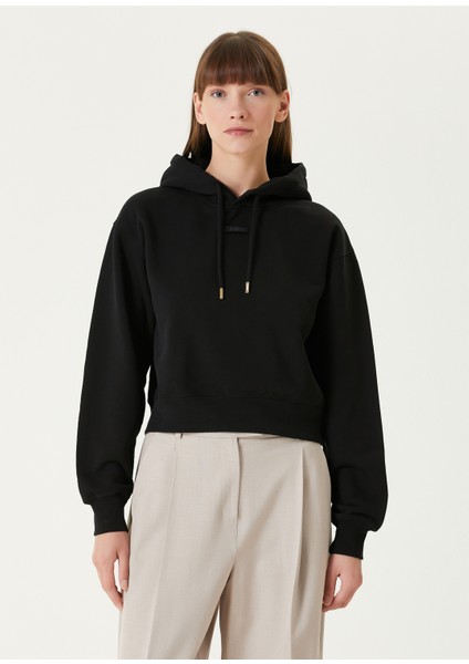 Gros Grain Siyah Logo Nakışlı Sweatshirt