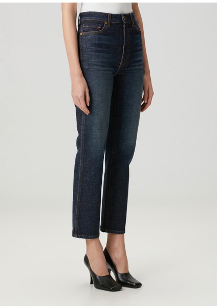 Abigail Straight Leg Koyu Mavi Jean Pantolon modelleri
