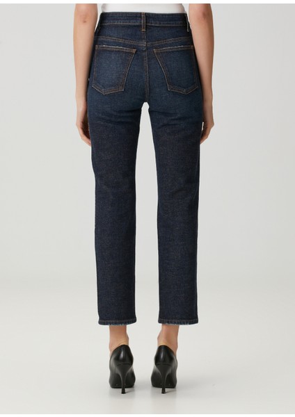Abigail Straight Leg Koyu Mavi Jean Pantolon fırsatları