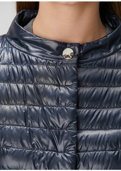 Lacivert Puffer Mont