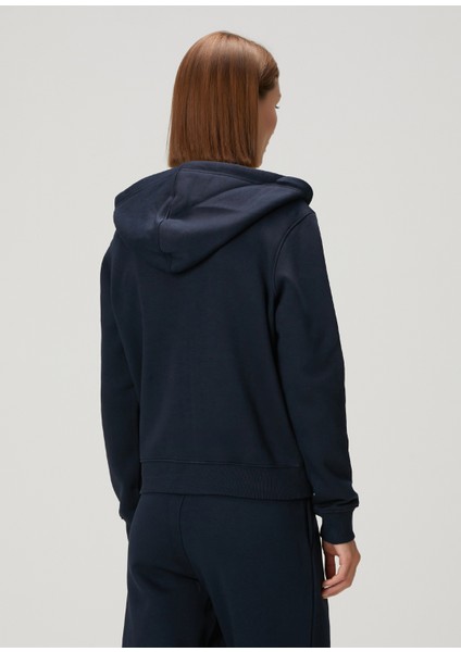 Lacivert Kapüşonlu Fermuarlı Sweatshirt fırsatları