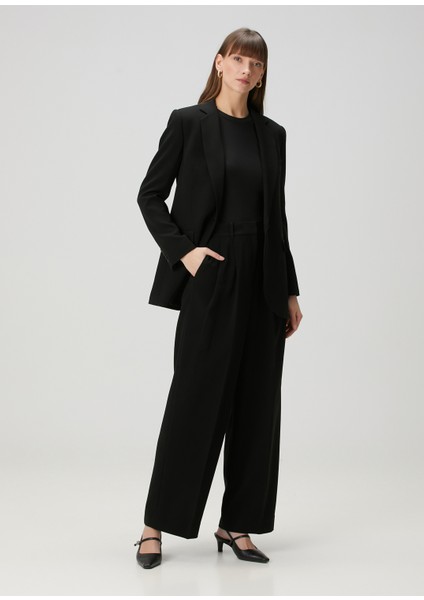Siyah Wide Leg Pantolon