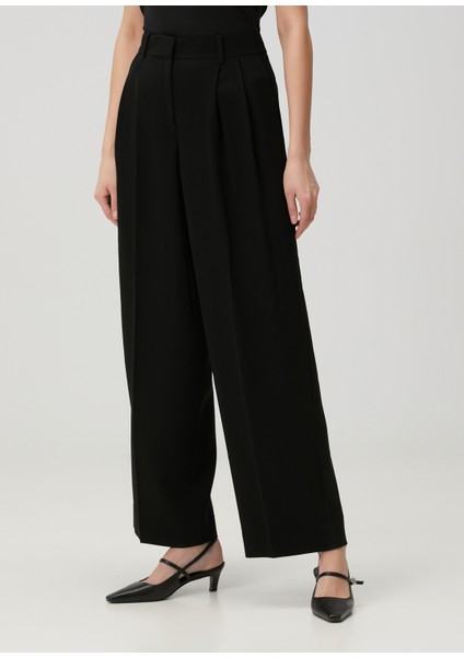 Siyah Wide Leg Pantolon