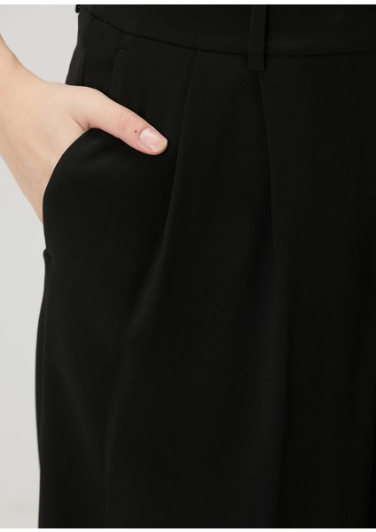 Siyah Wide Leg Pantolon
