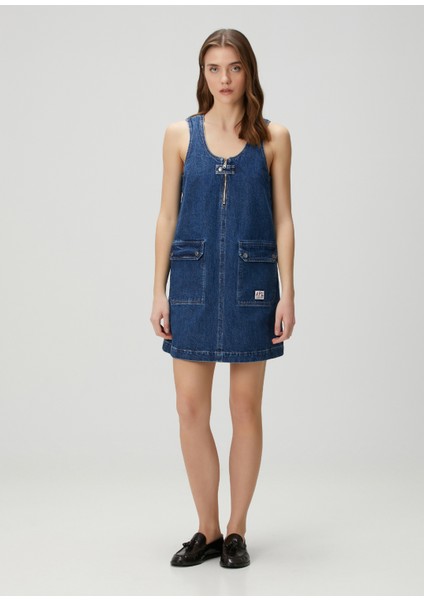Dominic Mavi Mini Denim Elbise