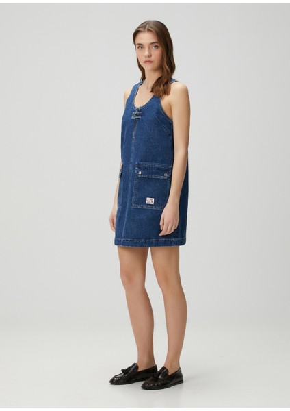 Dominic Mavi Mini Denim Elbise