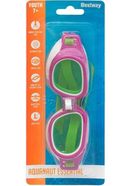 7- 15 Yaş Çocuk Yüzücü Gözlüğü Vakumlu Uv Korumalı Darbeye Dayanıklı Pembe