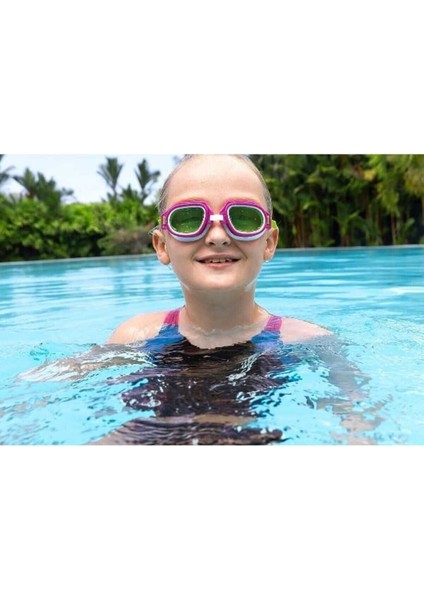 7- 15 Yaş Çocuk Yüzücü Gözlüğü Vakumlu Uv Korumalı Darbeye Dayanıklı Pembe