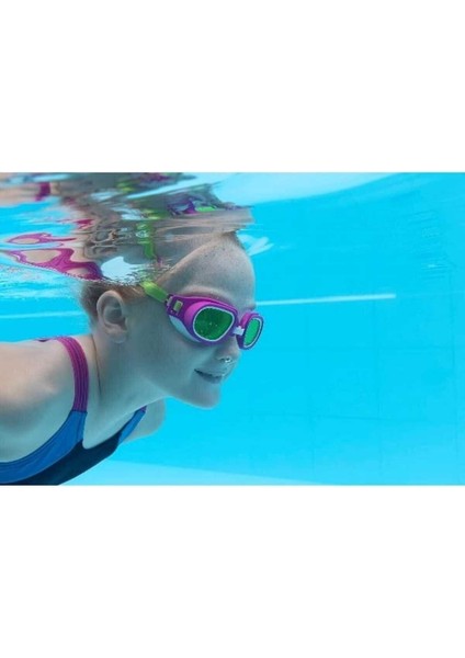 7- 15 Yaş Çocuk Yüzücü Gözlüğü Vakumlu Uv Korumalı Darbeye Dayanıklı Pembe