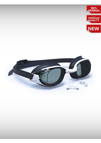 Füme Camlı Yüzücü Gözlüğü Siyah Beyaz Rahat ve Havalı Tasarım