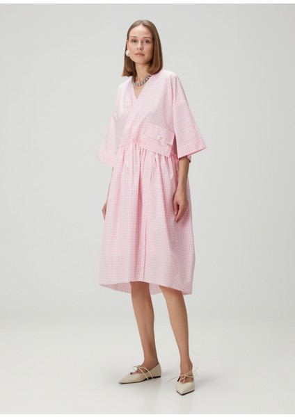 Ginza Cherry Pembe Pötikareli Kimono Elbise fiyatları