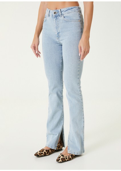 Açık Indigo Mavi Denim Pantolon