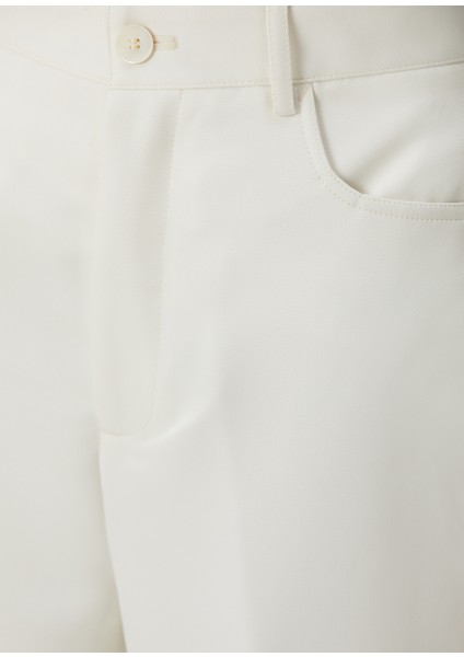 Ekru Twill Pantolon