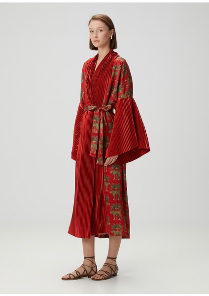 Jagger Kırmızı Desenli Kimono