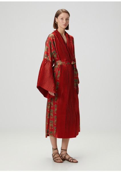 Jagger Kırmızı Desenli Kimono