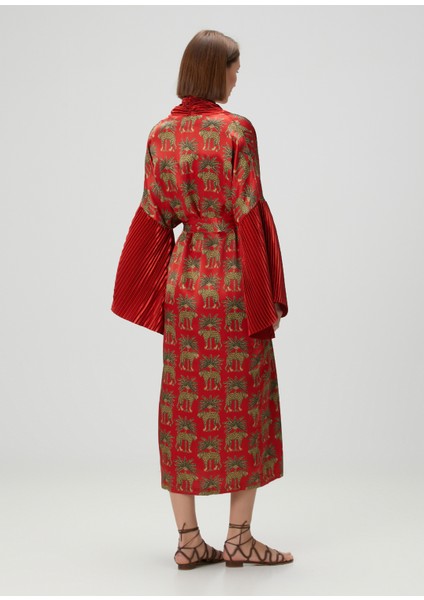 Jagger Kırmızı Desenli Kimono