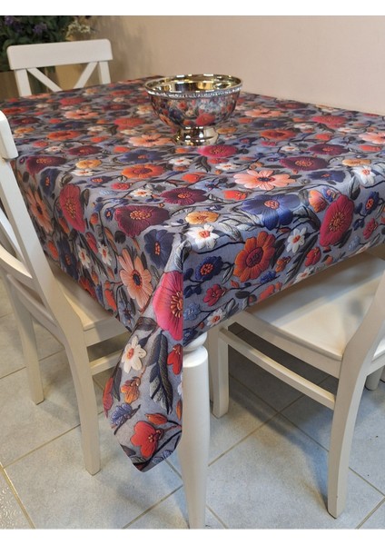 Kumaş Dokulu Tabanı Silikonlu Yıkanabilir Silinebilir Ütülenebilir Kaymaz Dekoratif Masa Örtüsü