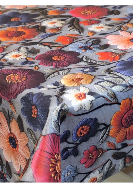 Kumaş Dokulu Tabanı Silikonlu Yıkanabilir Silinebilir Ütülenebilir Kaymaz Dekoratif Masa Örtüsü