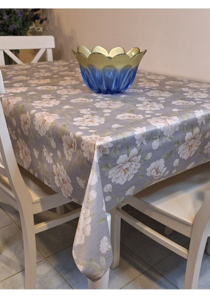 Kumaş Dokulu Tabanı Silikonlu Yıkanabilir Silinebilir Ütülenebilir Kaymaz Dekoratif Masa Örtüsü