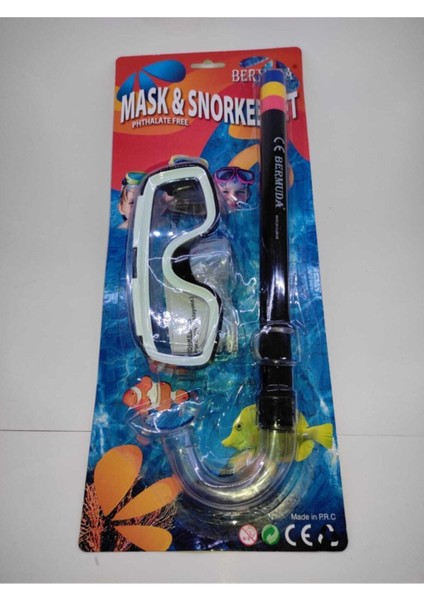 Renkli Çocuk Şnorkel Seti Bermuda Kartela, Su Altı Eğlencesi Için Mükemmel!