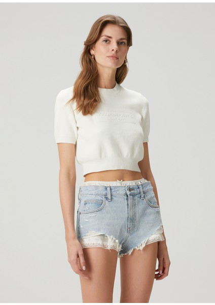 Beyaz Crop T-Shirt