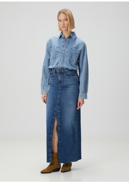 Mavi Midi Denim Elbise