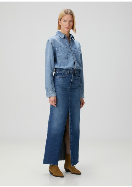 Mavi Midi Denim Elbise