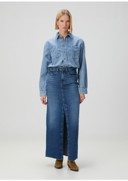 Mavi Midi Denim Elbise