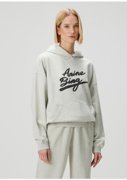 Harvey Gri Kapüşonlu Logolu Sweatshirt