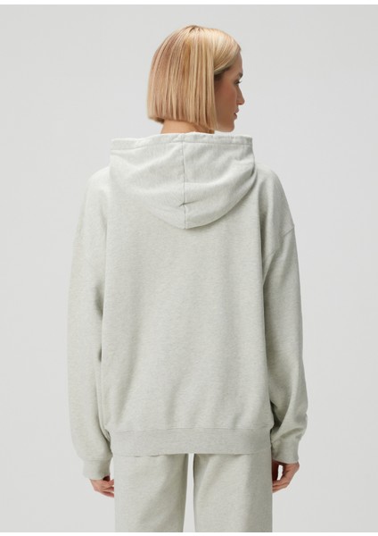 Harvey Gri Kapüşonlu Logolu Sweatshirt