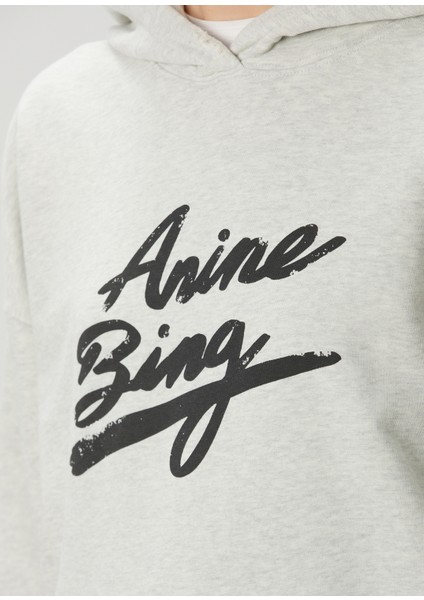 Harvey Gri Kapüşonlu Logolu Sweatshirt