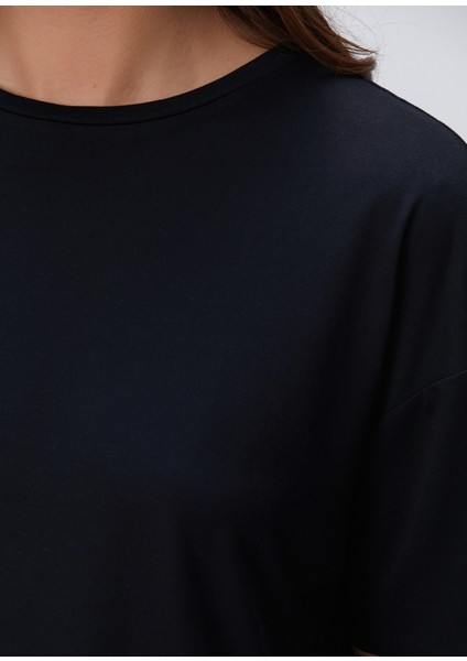 N-Tech Siyah Modal Karışımlı T-Shirt