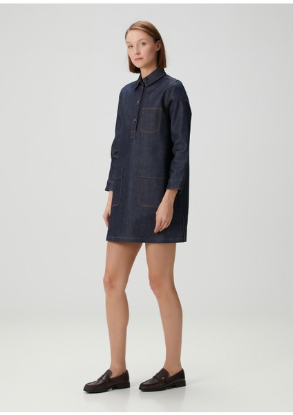 Aurelia Lacivert Mini Denim Elbise modelleri