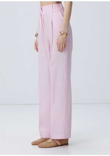 Pembe Keten Pantolon