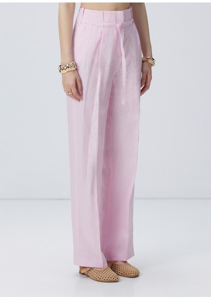 Pembe Keten Pantolon