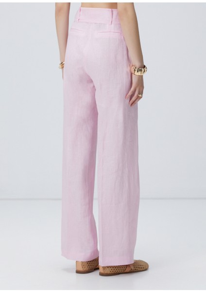 Pembe Keten Pantolon