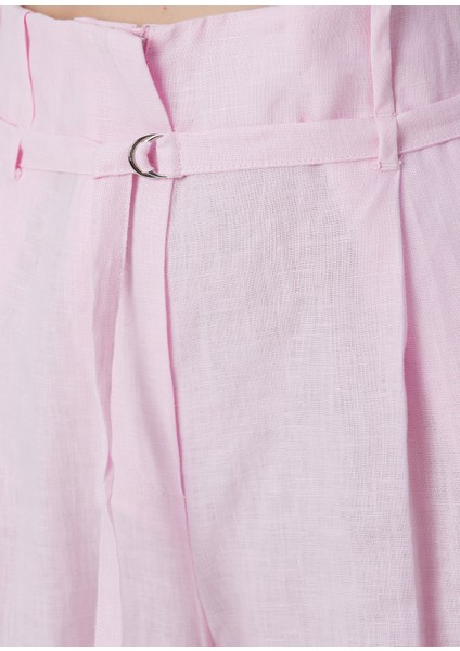 Pembe Keten Pantolon