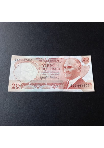399636856C0919D0C2 6.emisyon 3.tertip G55 Serisi Çil 20LIRA Eski Kağıt Para