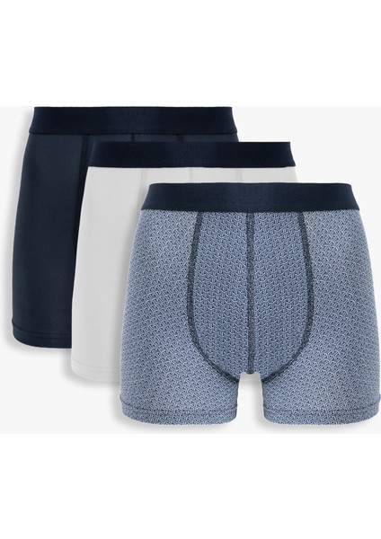 Yeni Sezon Çok Renkli Desenli Pamuklu 3'lü Erkek Boxer Seti
