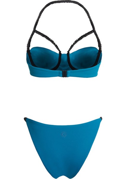 Amazon Bandeau Petrol Mavisi Kadın Bikini Takımı