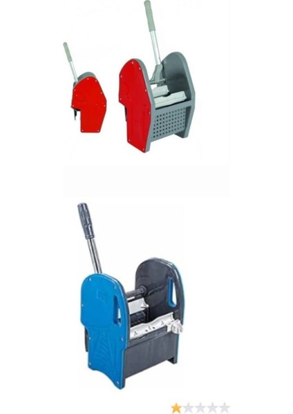 Çift Kovalı Temizlik Arabası Seti, Yedek Plastik Pres ve Dar Mop Sıkacağı