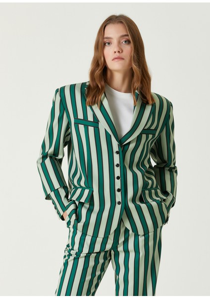 Yeşil Çizgili Blazer