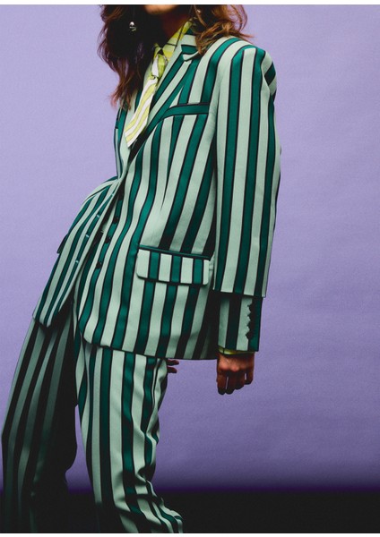 Yeşil Çizgili Blazer fiyatları