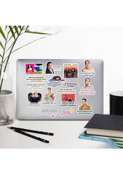Melike Şahin 16'lı Laptop Notebook Telefon Kılıfı Sticker Paketi