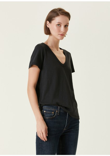 Siyah V Yaka T-Shirt