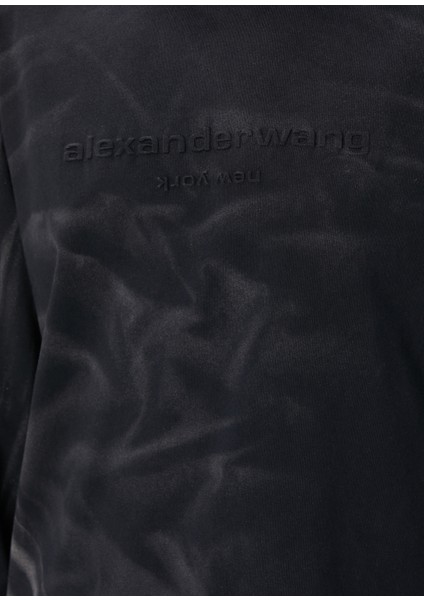 Antrasit Desenli Uzun Kol T-Shirt