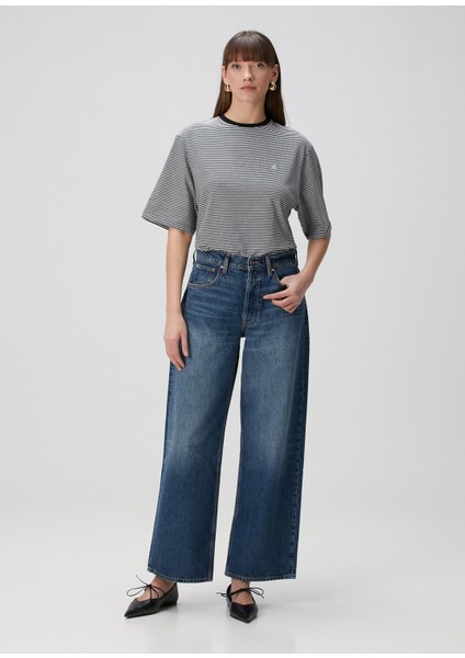 Manon Mavi Wide Leg Jean Pantolon